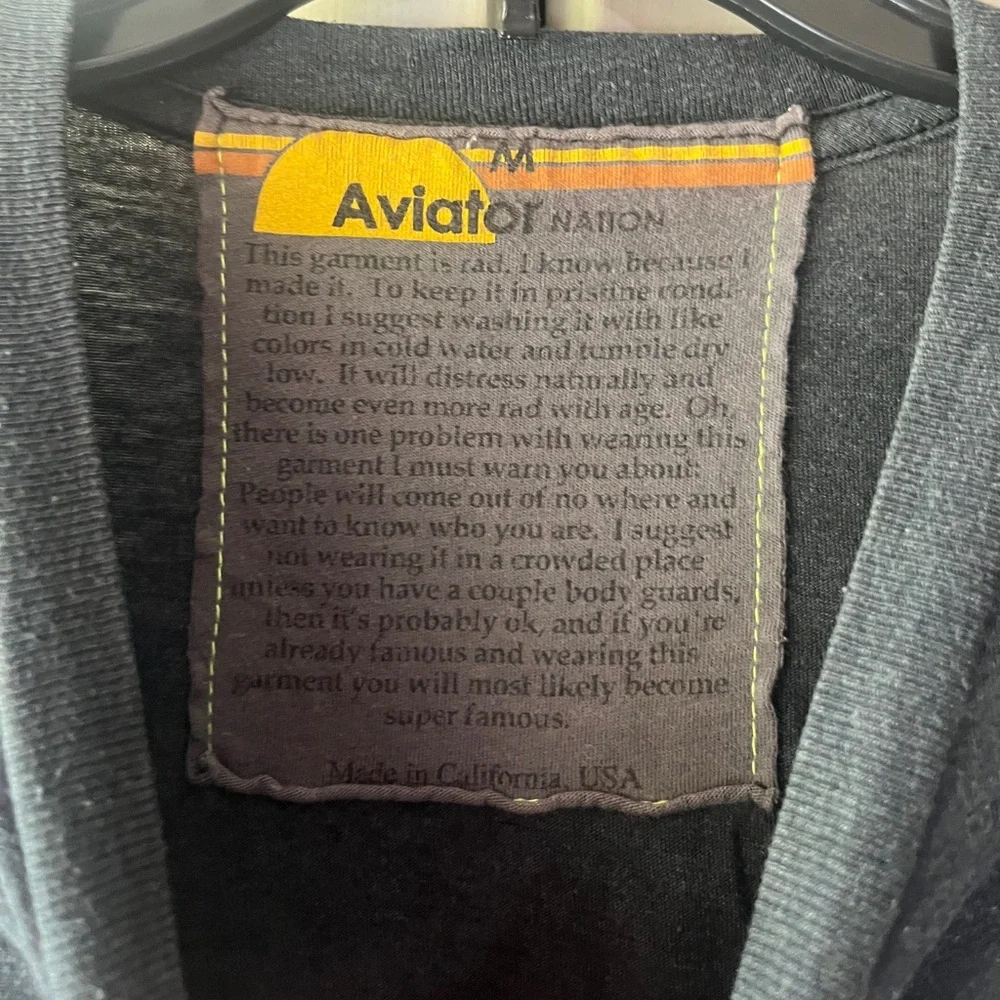 Aviator Nation. Unisex M Surf Naked Tee in Charcoal Gray - Picture 7 of 9
